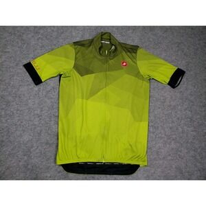 Castelli Men's Cycling Jersey Green Full Zip Size Large